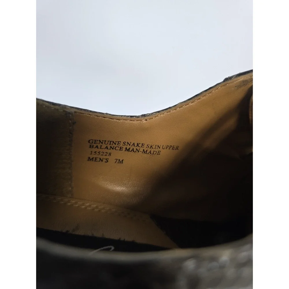 Genuine Snake Skin Shoes Mens 7 Giorgio Brutini Private Collection Gray‎ Oxford